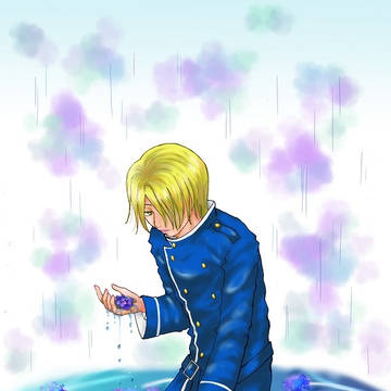 西池と紫陽花