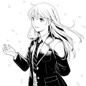 モノクロ絵の練習でブレザー