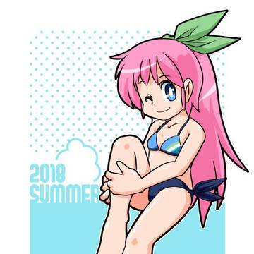暑いので水着の子を描いた