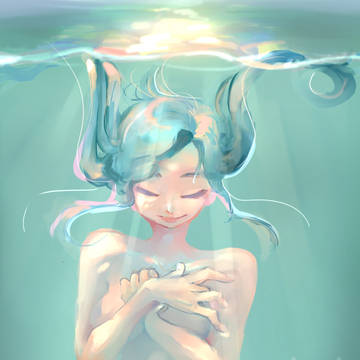 물 속의 소녀