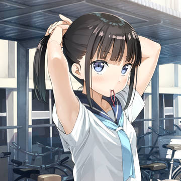 ポニテ中の脇の隙間