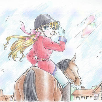 乗馬するアンジェ