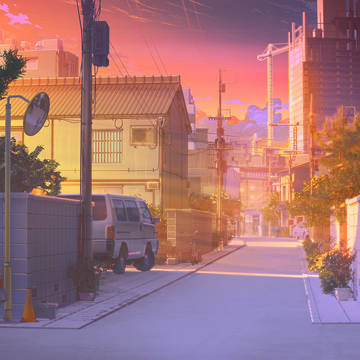 通り 日没