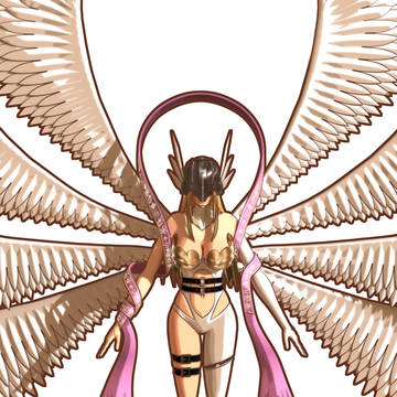 エンジェウーモン　３DCG　angewomon 翼変え
