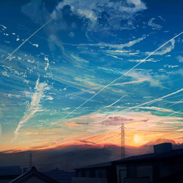 飛行機雲の過剰演出