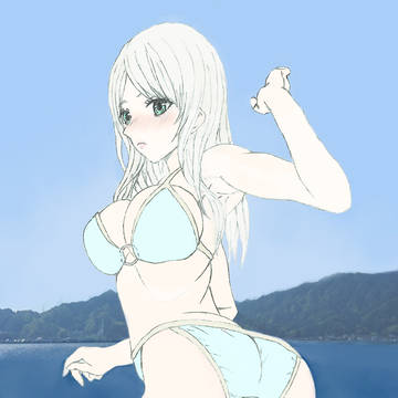 看板娘 in 天橋立海水浴場