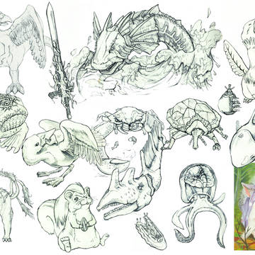 モンスター設定線画 その1