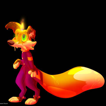 Melting candle fox