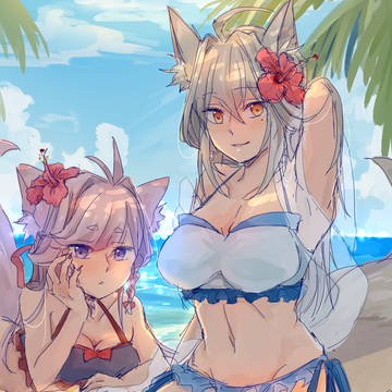 きつねと水着