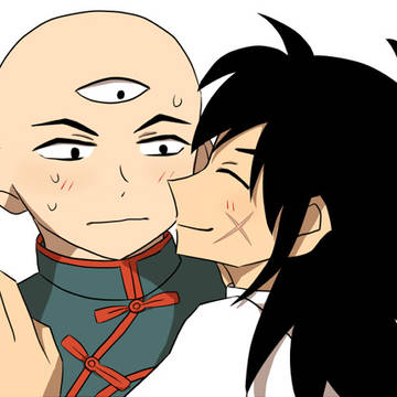 頬にキス