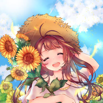 ひまわりとおんなのこ