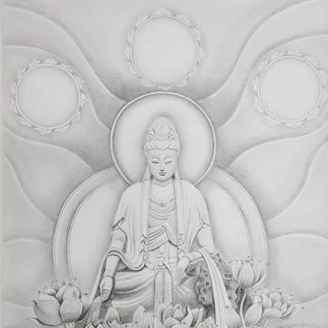 觀音坐像素描完成圖