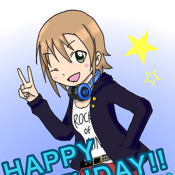 李衣菜の誕生日記念で描いた!