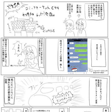 C９４　コミケ初参加のいのC的レポート漫画　