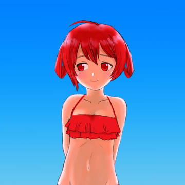 水着姿のつばめちゃん