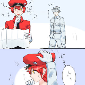 モヤモヤする白血球と赤血球