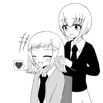 キバ子の髪をといてあげるまこっち