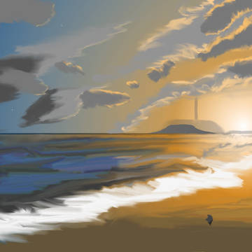 夕焼け雲と海（修正版）