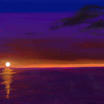 夕焼けと海