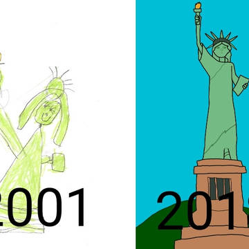 Then and Now - Statue of Liberty