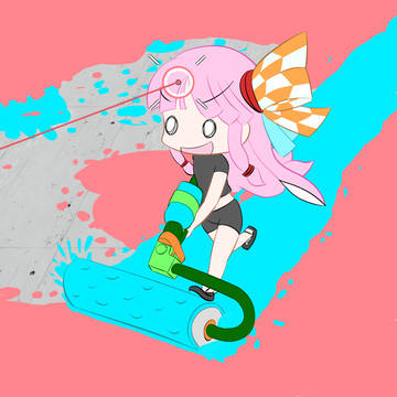 楽しくイカのゲームで遊ぶ茜ちゃん
