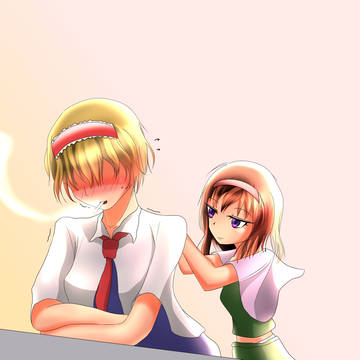 背中を弄られるJGN