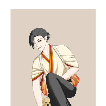 与狗玩耍