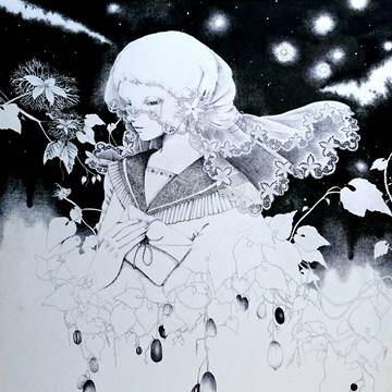 少女と花