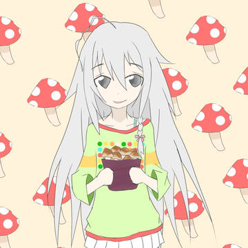 キノコに囲まれている星輝子ちゃん
