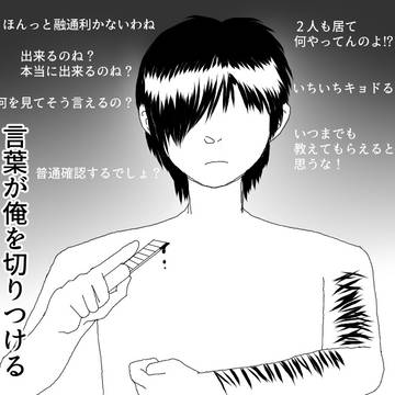 言葉が俺を切りつける【血液表現注意】