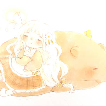 おんなのことくまっぽいふわふわ
