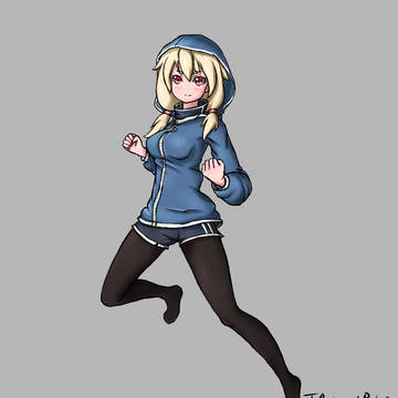 パーカー女の子