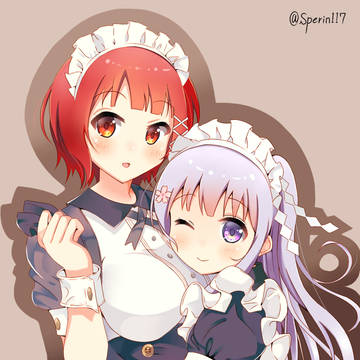 メイド服を着ている有馬姉妹
