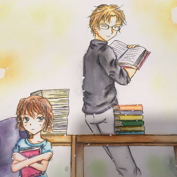 哀&昴さん、図書館にて