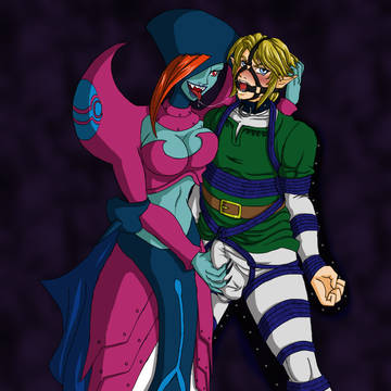Has the hero in her clutches