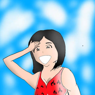 夏が終わったので水着の女の子を描いてみました。
