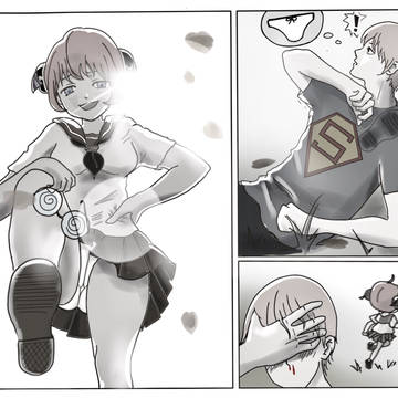 没有穿运动裤的一天。神楽：“是我赢了，臭小鬼～”