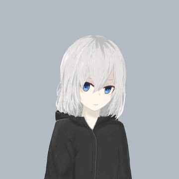 白髪黒パーカーさん
