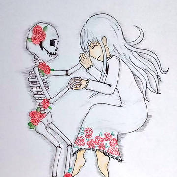 ドクロと女の子