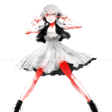 謎のポーズの女の子