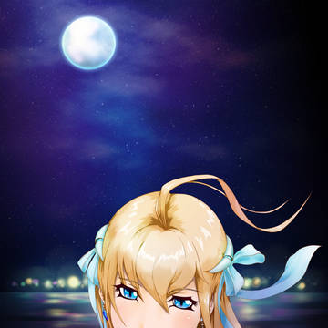 夜に咲く海辺の雪月華