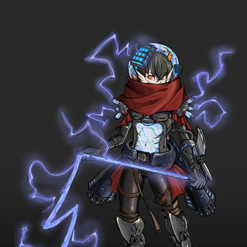 Fantasy fish-man girl mechanic
