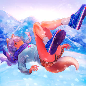 雪に落ちる