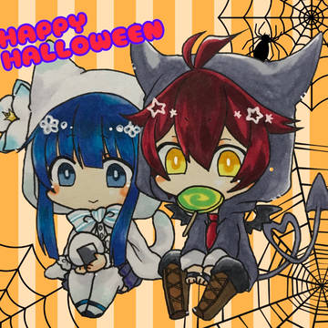 ハロウィン二刀くん＆居合ちゃん