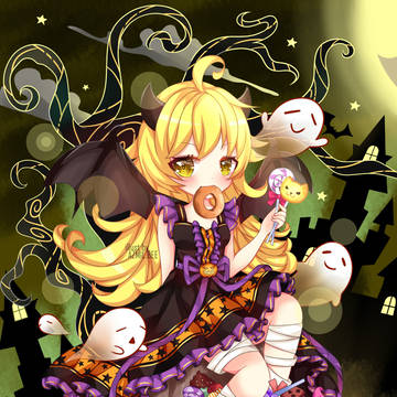 shinobu oshino halloween fanart