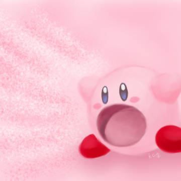 すいこむ姿勢のカービィ