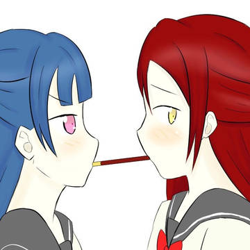 よしりこポッキーゲームらくがき