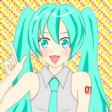 描けないけど好きすぎて描いた結果の初音ミクちゃん