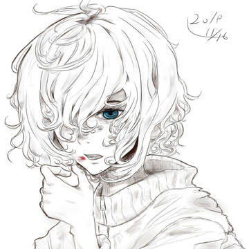 血を拭き取る女の子