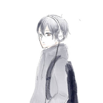ヘッドフォン男子
